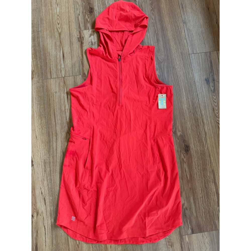 Title Nine Boom SL Hoodie Dress Red Sleeveless 120972 Womens 12 NWT